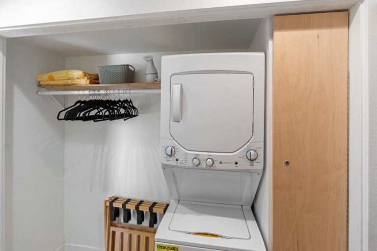 Blue condo washer and dryer