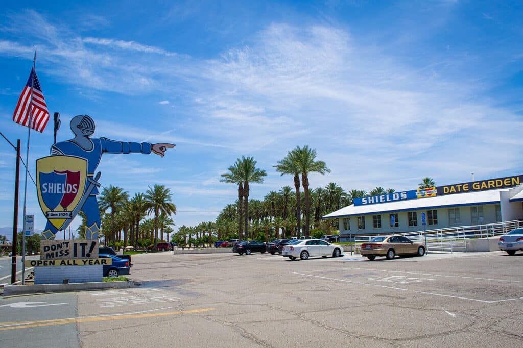 Shields Date Garden sign in Indio