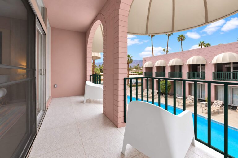 Yellow condo balcony